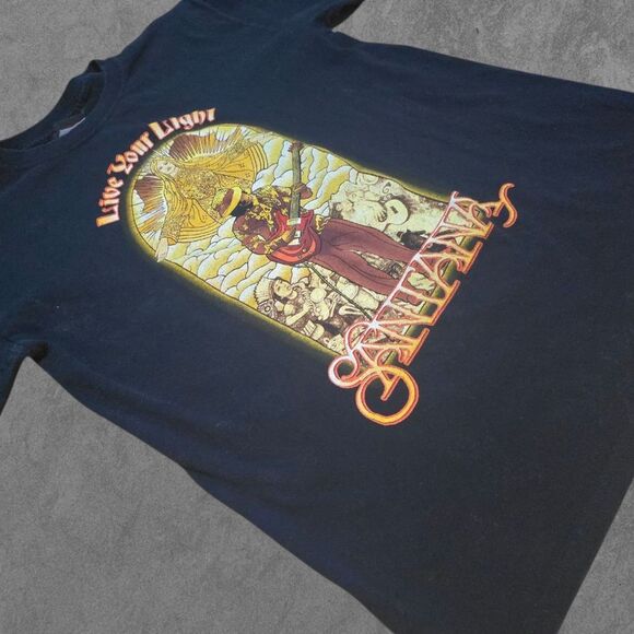 Santana Shirt World Tour Live Your Light Texas Graphic Tee 2008 Y2K M - Picture 5 of 8